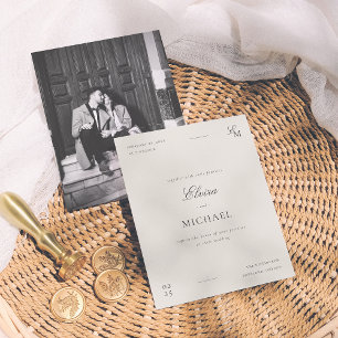 Papier Faire-part de mariage photo éditorial minimaliste