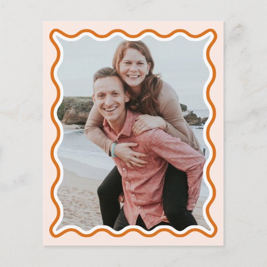 Papier Faire-part de mariage photo en terre cuite à budge (Dos)