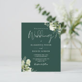 Papier Faire-part de mariage photo feuillage émeraude bud (Debout devant)