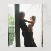 Papier Faire-part de mariage photo feuillage émeraude bud (Dos)