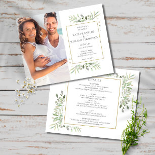 Papier Faire-Part de Mariage Photo Feuillage Tout Compris