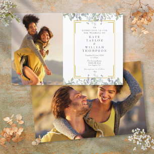 Papier Faire-part de mariage photo floral Budget Greenery