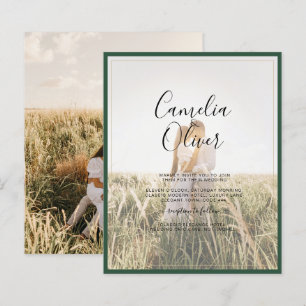 Papier Faire-part de mariage PHOTO Forest Green