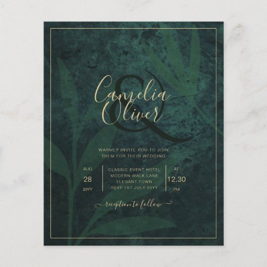 Papier Faire-part de mariage PHOTO Green Forest (Devant)