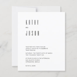Papier Faire-part de mariage photo minimaliste moderne BU