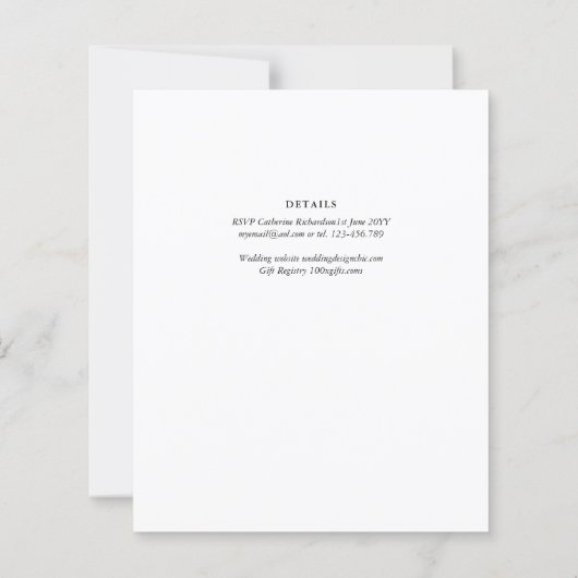 Papier Faire-part de mariage photo moderne blanc et noir  (Dos)