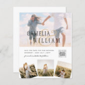 Papier Faire-part de mariage photo moderne blanc et noir  (Devant / Derrière)