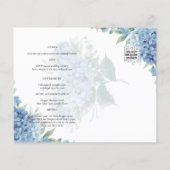 Papier Faire-part de mariage photo moderne Blue Hydrangea (Dos)