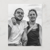 Papier Faire-part de mariage photo moderne en noir et bla (Dos)