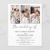 Papier Faire-part de mariage photo noir et blanc à petit  (Devant)