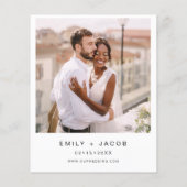 Papier Faire-part de mariage photo noir et blanc Budget (Dos)