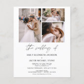 Papier Faire-part de mariage photo noir et blanc Budget (Dos)