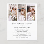 Papier Faire-part de mariage photo noir et blanc Budget (Devant)