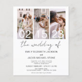 Papier Faire-part de mariage photo noir et blanc Budget (Devant)