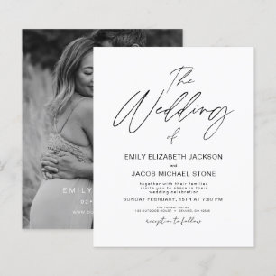 Papier Faire-part de mariage photo noir et blanc Budget