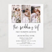 Papier Faire-part de mariage photo noir et blanc Budget (Devant)