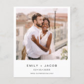 Papier Faire-part de mariage photo noir et blanc Budget (Dos)