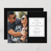 Papier Faire-part de mariage photo noir et blanc Budget (Devant / Derrière)