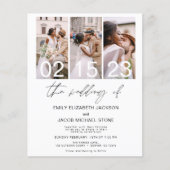 Papier Faire-part de mariage photo noir et blanc Budget (Devant)