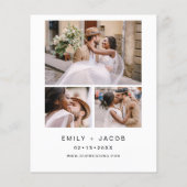 Papier Faire-part de mariage photo noir et blanc Budget (Dos)