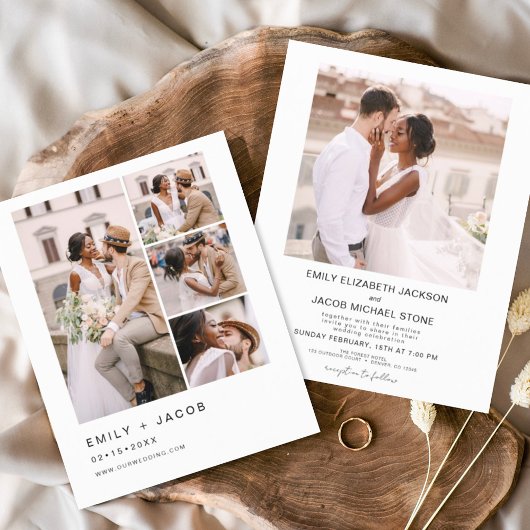 Papier Faire-part de mariage photo noir et blanc Budget