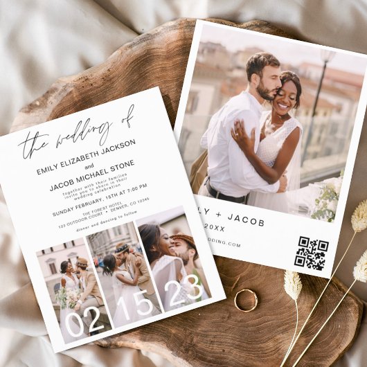 Papier Faire-part de mariage photo noir et blanc Budget