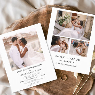 Papier Faire-part de mariage photo noir et blanc Budget