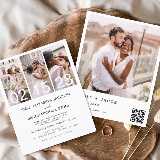 Papier Faire-part de mariage photo noir et blanc Budget