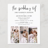 Papier Faire-part de mariage photo noir et blanc Budget (Devant)