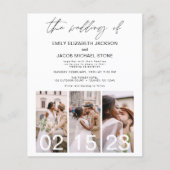 Papier Faire-part de mariage photo noir et blanc Budget (Devant)