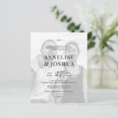 Papier Faire-part de mariage photo noir et blanc moderne (Debout devant)