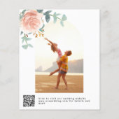 Papier Faire-part de mariage photo rose florale QR RSVP (Dos)