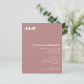 Papier Faire-part de mariage photo Rose Monogramme Budget (Debout devant)