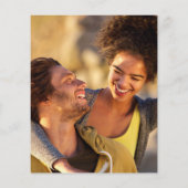 Papier Faire-part de mariage photo script noir budget (Dos)