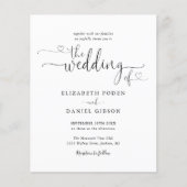 Papier Faire-part de mariage photo script noir budget (Devant)