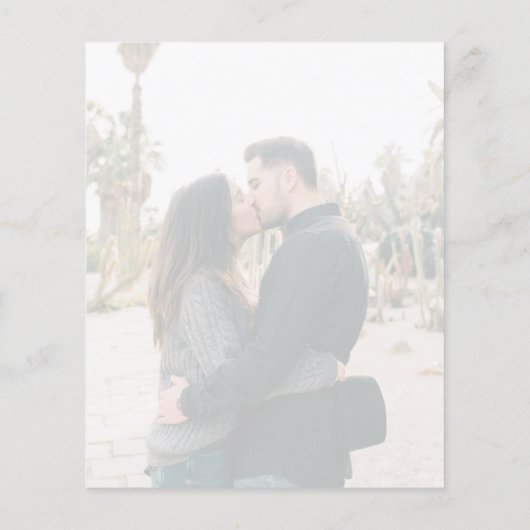 Papier Faire-part de mariage photo simple en rouge foncé (Dos)