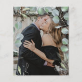 Papier Faire-part de mariage photo vert budget (Dos)