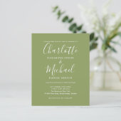 Papier Faire-part de mariage photo vert mousse Budget (Debout devant)