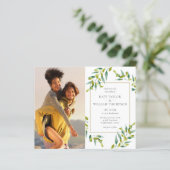 Papier Faire-part de mariage Photos Budget Vert (Debout devant)