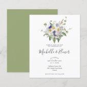 Papier Faire-Part de Mariage Posy de Fleurs Sauvages Écon (Devant / Derrière)