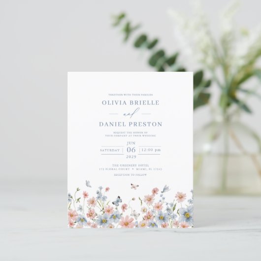 Papier Faire-part de mariage pour un jardin de fleurs sau (Debout devant)