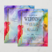 Papier FAIRE-PART DE MARIAGE PRIDE EN COURSE Encre LeahG (Devant / Derrière)