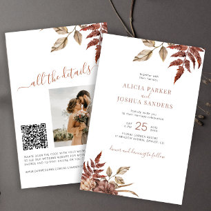 Papier Faire-part de mariage QR à petit budget tout-en-un