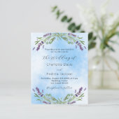 Papier Faire-part de mariage QR bleu lavande (Debout devant)