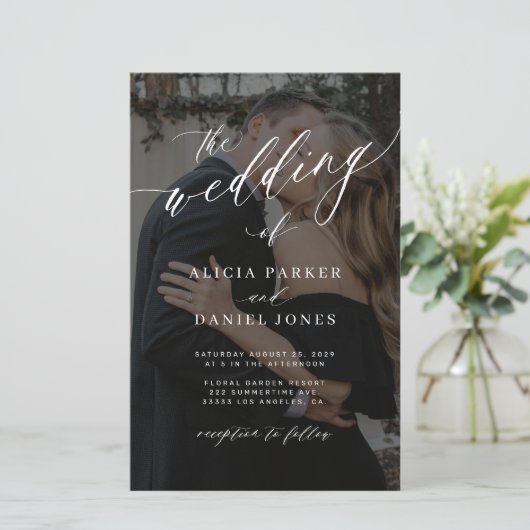 Papier Faire-part de mariage QR CODE de couverture photo  (Debout devant)