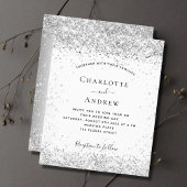 Papier Faire-part de mariage QR rsvp en argent blanc