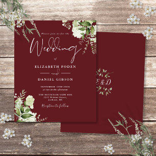 Papier Faire-part de mariage rose bois rose verdure de bu