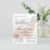 Papier Faire-part de mariage rose Gold Floral Budget (Debout devant)