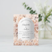 Papier faire-part de mariage rose or argenté (Debout devant)