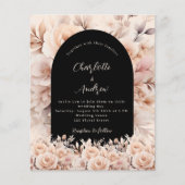 Papier faire-part de mariage rose or noir rose arc (Devant)